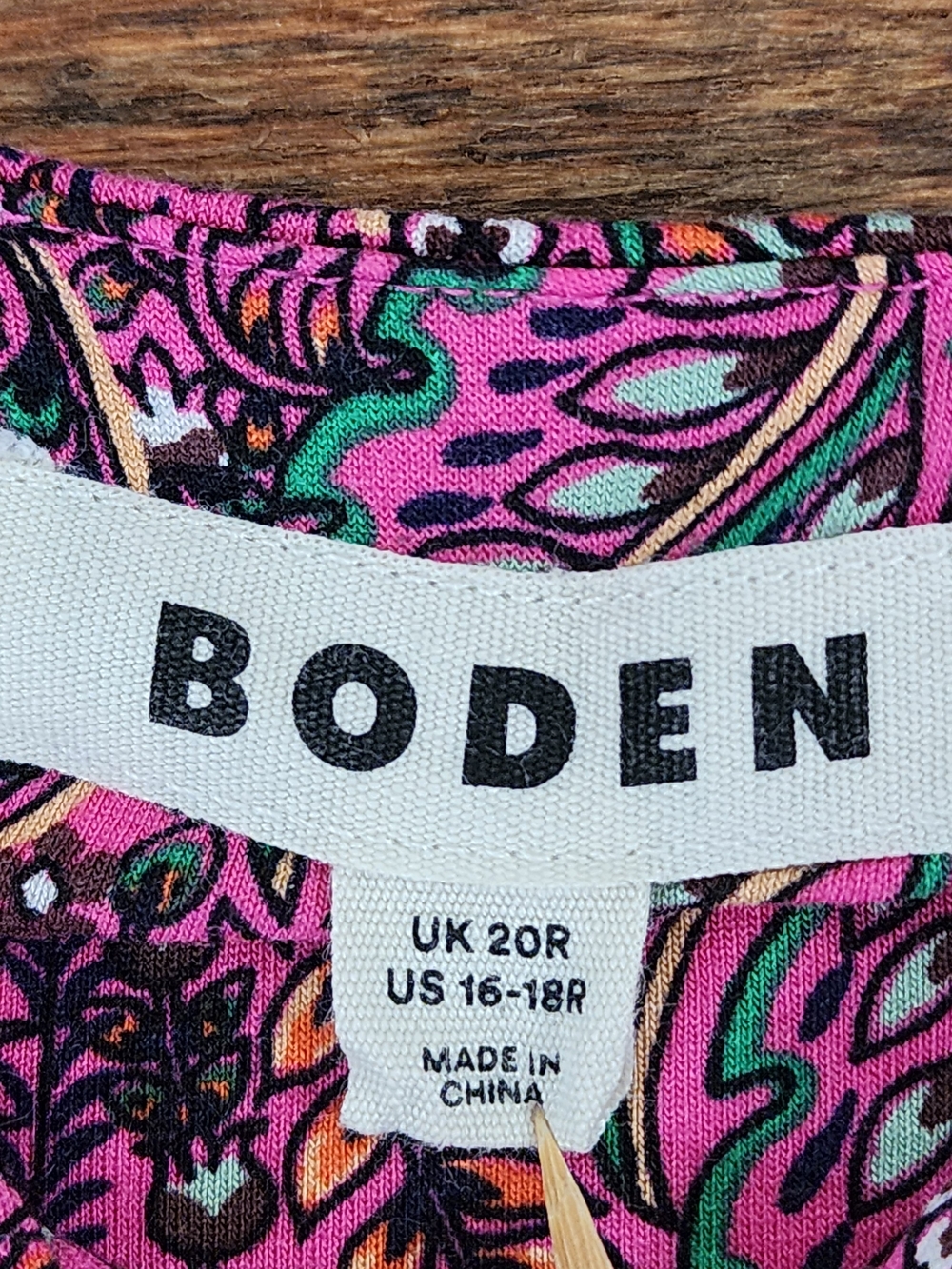 Boden Burgundy Paisley V-Neck Sleeveless Maxi Dress - Picture 5 of 7